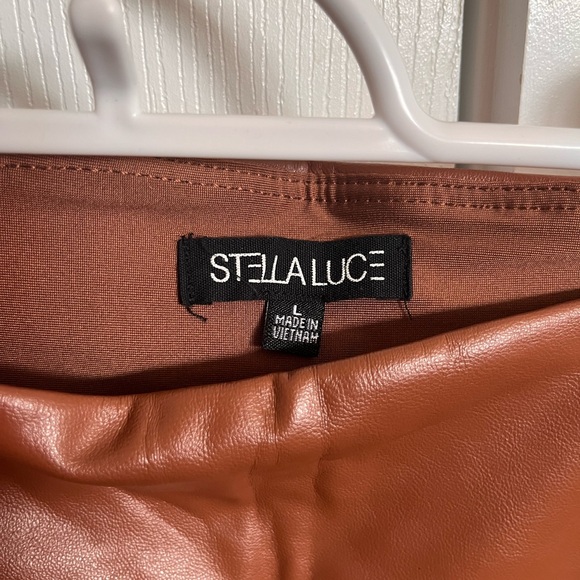 Brown Faux Leather Leggings, Size Large, BRAND NEW - Picture 3 of 6